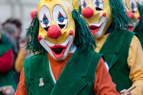 Masque de clown souriant - © Norbert Pousseur