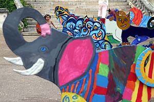 El&eacute;phant et chat - &copy; Norbert Pousseur