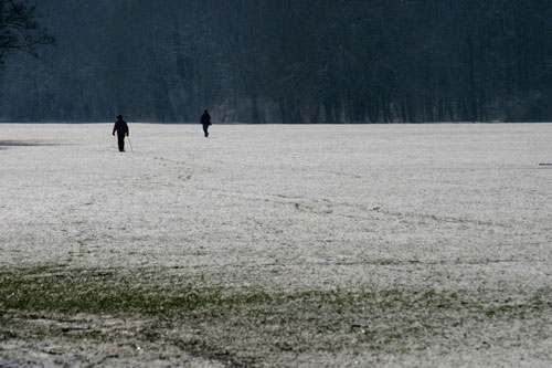 Faire des traces dans la première neige - © Norbert Pousseur