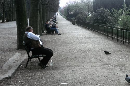 Reading in a Parisian park - © Norbert Pousseur