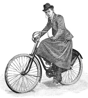 Juana Richard Lesclide with bicycle - reproduction © Norbert Pousseur