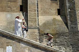 pape sur escalier du palais - © Norbert Pousseur