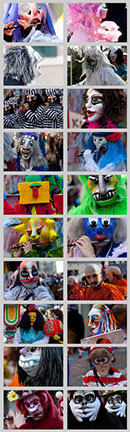 Les masques, 1er ensemble - Fasnacht Bâle 2012 - © Norbert Pousseur