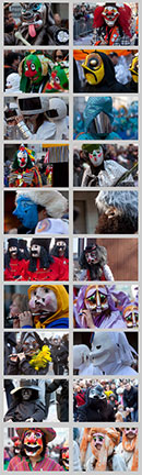 Les masques, 2ème ensemble - Fasnacht Bâle 2012 - © Norbert Pousseur