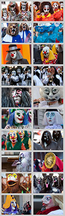 Les masques, 3ème ensemble - Fasnacht Bâle 2012 - © Norbert Pousseur