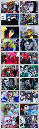 Les masques, 4ème ensemble - Fasnacht Bâle 2012 - © Norbert Pousseur