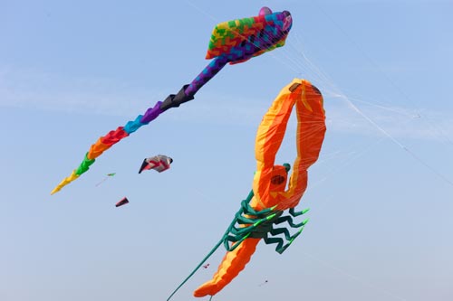 Scorpion baudruche volant en compagnie - Festival 2011 de Fréjus - © Norbert Pousseur