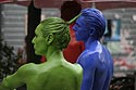 Personnages vert et bleu - © Norbert Pousseur