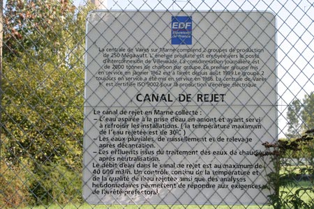 Panneau explicatif du canal de rejet - centrale Edf - © Norbert Pousseur