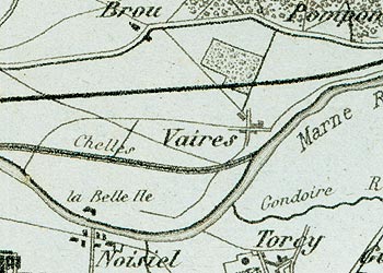 Détail sur Vaires de la carte de forts de Paris de l'atlas Vuillemin