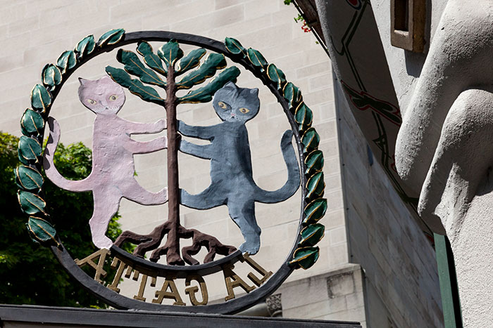 Enseigne aux chats de La Gatta à Zurich - photographie © Norbert Pousseur