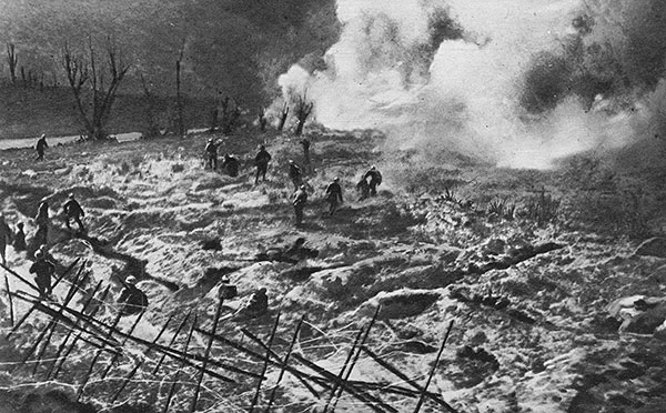 Batalla en Austria - foto 'Le Miroir', guerra de 14-18 - reproducción © Norbert Pousseur