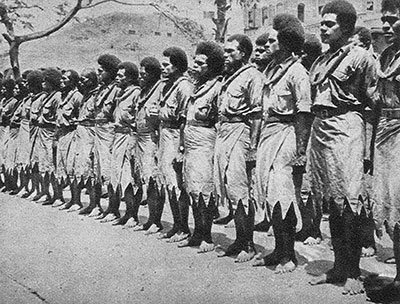 Soldados de Fiji en Francia - foto 'Le Miroir', guerra de 14-18 - reproducción © Norbert Pousseur