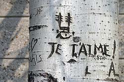 je t'aime, en tant que graffiti amoureux