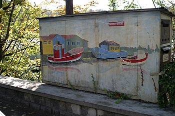 Décor d'entrée de péniche sur la Seine, Graph’mur photographié par Norbert Pousseur ©