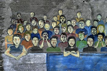 Supporters de tribune de foot, Graph’mur photographié par Norbert Pousseur ©