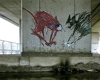 Disputes de chats sous l'ancienne dalle de Bagnolet - © Norbert Pousseur