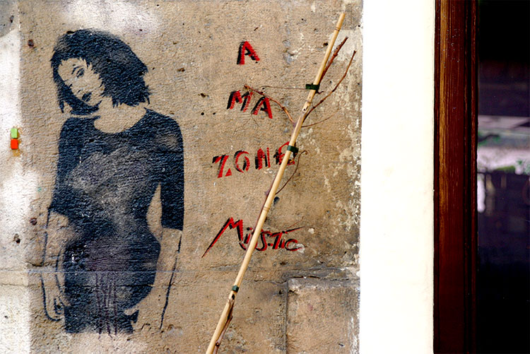 A ma zone - un graph'mur ou street art de Miss Tic, photographié par © Norbert Pousseur