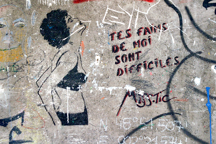 Tes faims de moi sont difficiles - un graph'mur ou street art de Miss Tic, photographié par © Norbert Pousseur