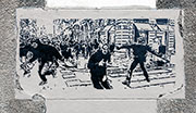 Vignette : Scène d'émeute par Pitr - un graph'mur ou street art photographié par © Norbert Pousseur