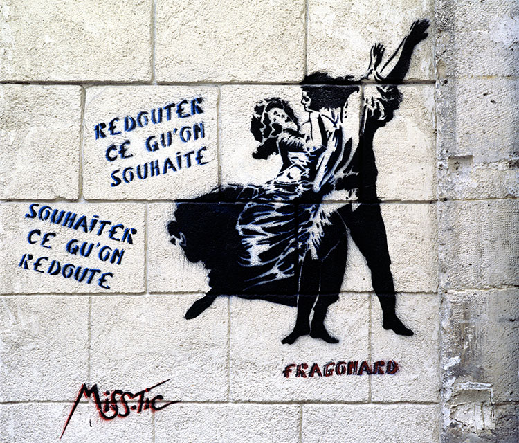 Redouter ce qu'on souhaite... - un graph'mur ou street art de Miss Tic, photographié par © Norbert Pousseur