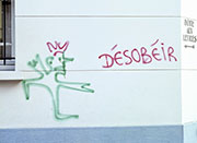 Vignette : Désobéir - un graph'mur ou street art photographié par © Norbert Pousseur
