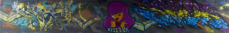 Grande fresque avec miss "Kiss n'lick" - Graph’mur pris à Nantes par Norbert Pousseur ©