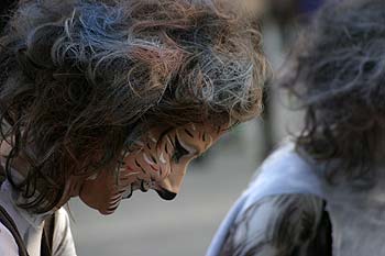 maquillage de visage, en chat - Kattenstoet 2006 - fête des chats - Ieper - Ypres - © Norbert Pousseur