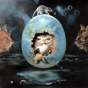 Peinture animalière aux chats d'Alphonse Deglas - style symbolisme