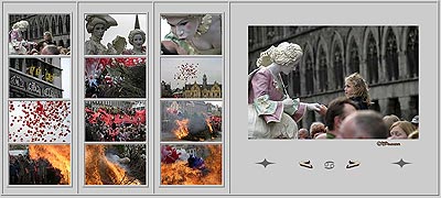 La sorcière au bûcher du  Kattenstoet de 2006 - fête des chats - Ieper - Ypres - © Norbert Pousseur