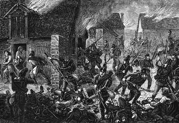 Bazeilles invaded in 1870 - publication 'Histoire populaire' - reproduction © Norbert Pousseur
