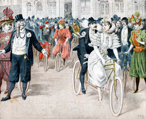 Wedding with bike - reproduction © Norbert Pousseur