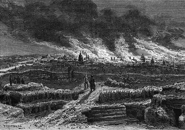 Incendie de Paris de 1871 - publication 'Histoire populaire' - reproduction © Norbert Pousseur