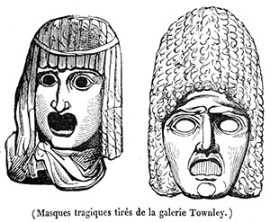  Masques tragique et grotesque de théâtre - reproduction © Norbert Pousseur