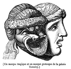  Masques tragique et grotesque de théâtre - reproduction © Norbert Pousseur