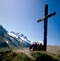 Cross in front of Mont Blanc - © Norbert Pousseur