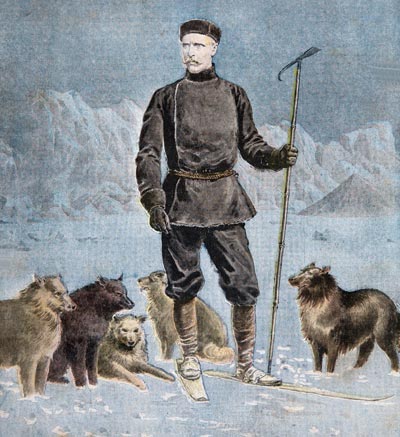 Explorador Nansen a esquí -  reproducción por © Norbert Pousseur