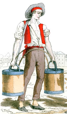 Porteur d'eau de Paris - reproduction par  © Norbert Pousseur