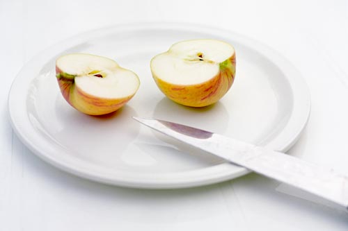 Pomme sur assiette  - © Norbert Pousseur