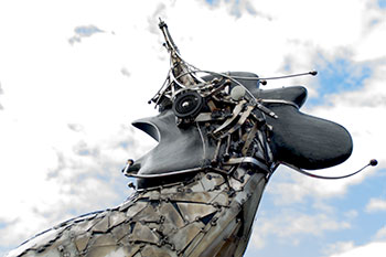 Tête du coq "Le chant du quinze" d'Arthur JOAS -  © Norbert Pousseur