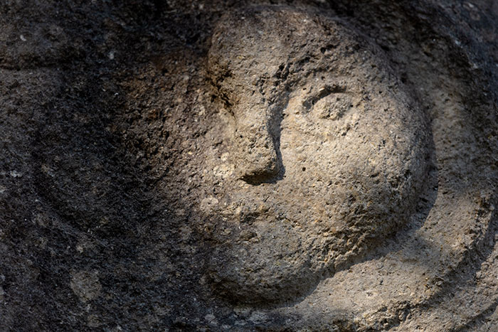 Visage de pierre au regard halluciné -  © Norbert Pousseur