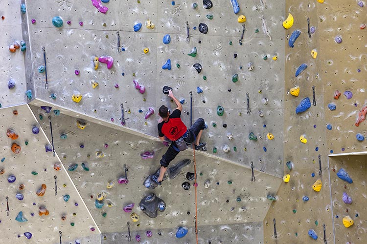 Mur d'escalade, en salle -  © Norbert Pousseur