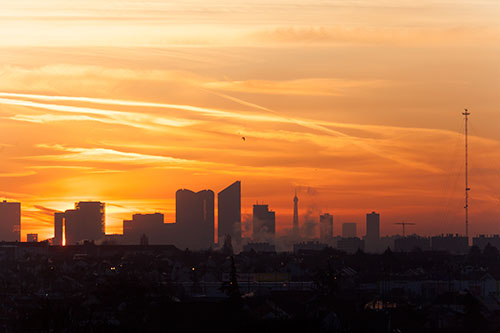 Ciel rouge-brumeux parisien -  © Norbert Pousseur